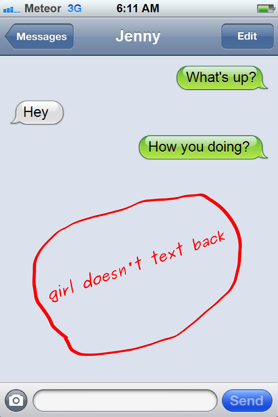 iphone showing girl doesnt text back